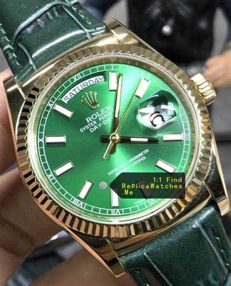 gold rolex green face replica|rolex knockoff watches day date.